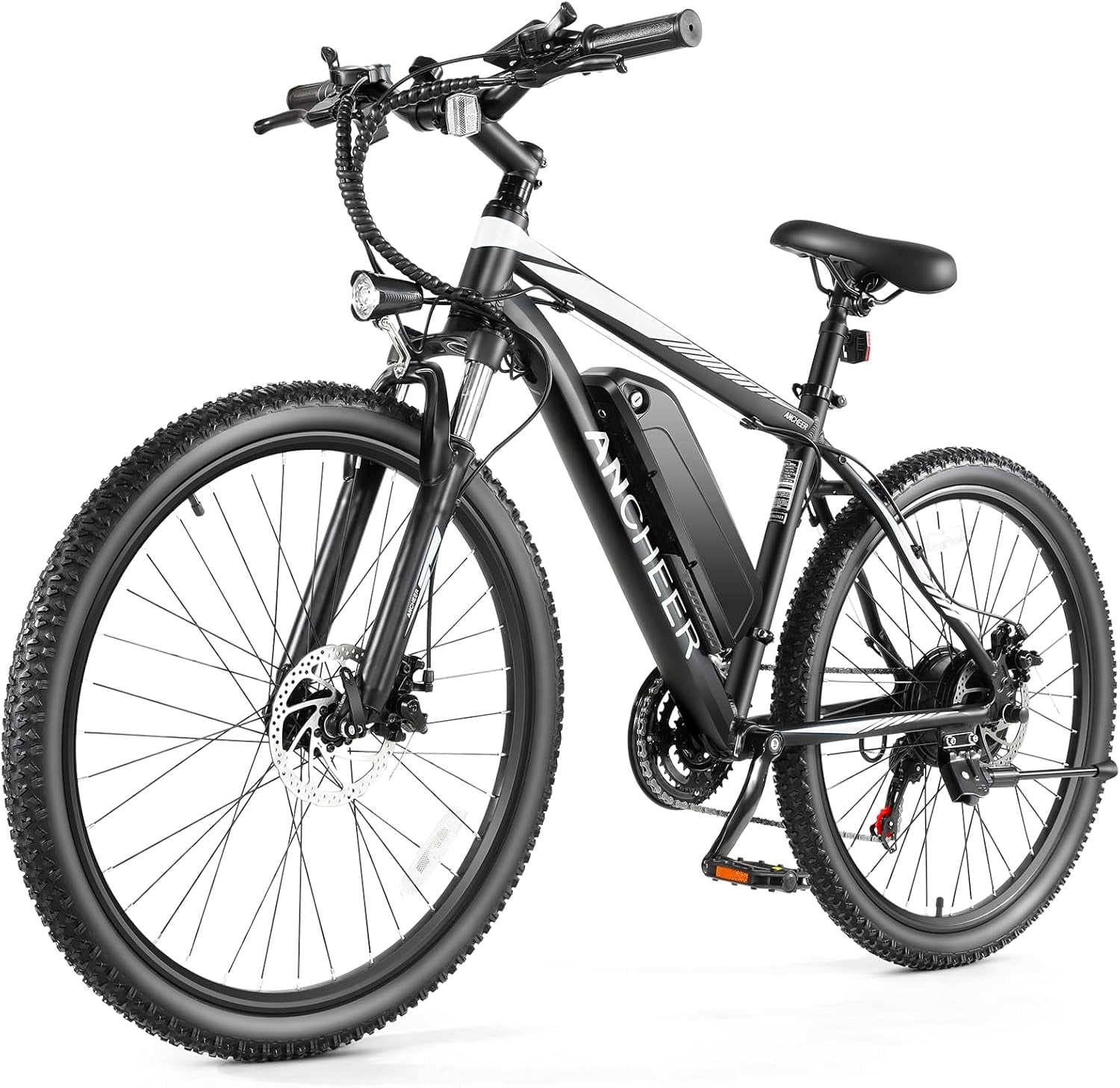ANCHEER Electric Bike for Adults ,26" 500W Electric Mountain Bike, Commuter Ebike with 48V 7.8Ah Battery UL2849 Certified, Max 19.8Mph，Lockable Suspension Fork, 7-Speed Ebikes