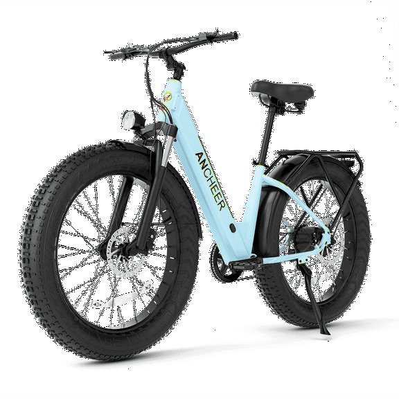 ANCHEER Electric Bike for Adults, 750W Ebike, 28MPH 60Miles Electric Mountain Bike, 26" Fat Tire Electric Bicycle with 48V 15AH Battery, Rear Rack, Lockable Suspension Fork,7 Speed, UL2849