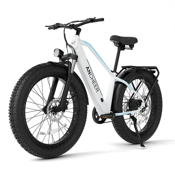 ANCHEER Electric Bike for Adults 750W Electric Bicycle 48V 15AH Battery Electric Bike 26" x 4.0" Fat Tire Mountain Bike 28MPH 7 Speed Gears Electric Bike, Rear Rack,UL2849