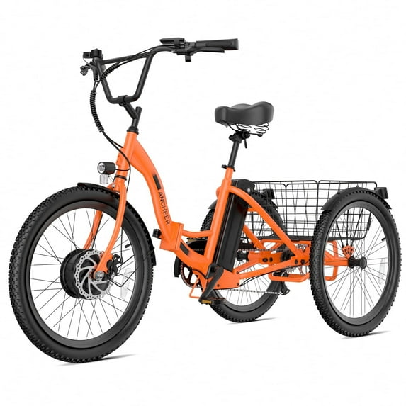ANCHEER Electric Tricycle for Adults,24" Folding Electric Trike,3 Wheels Electric Bicycle Bikes,350W Step-Thru Etrike with 48V/499Wh Removable Battery,15.5MPH & 55Miles Electric Bike UL2849