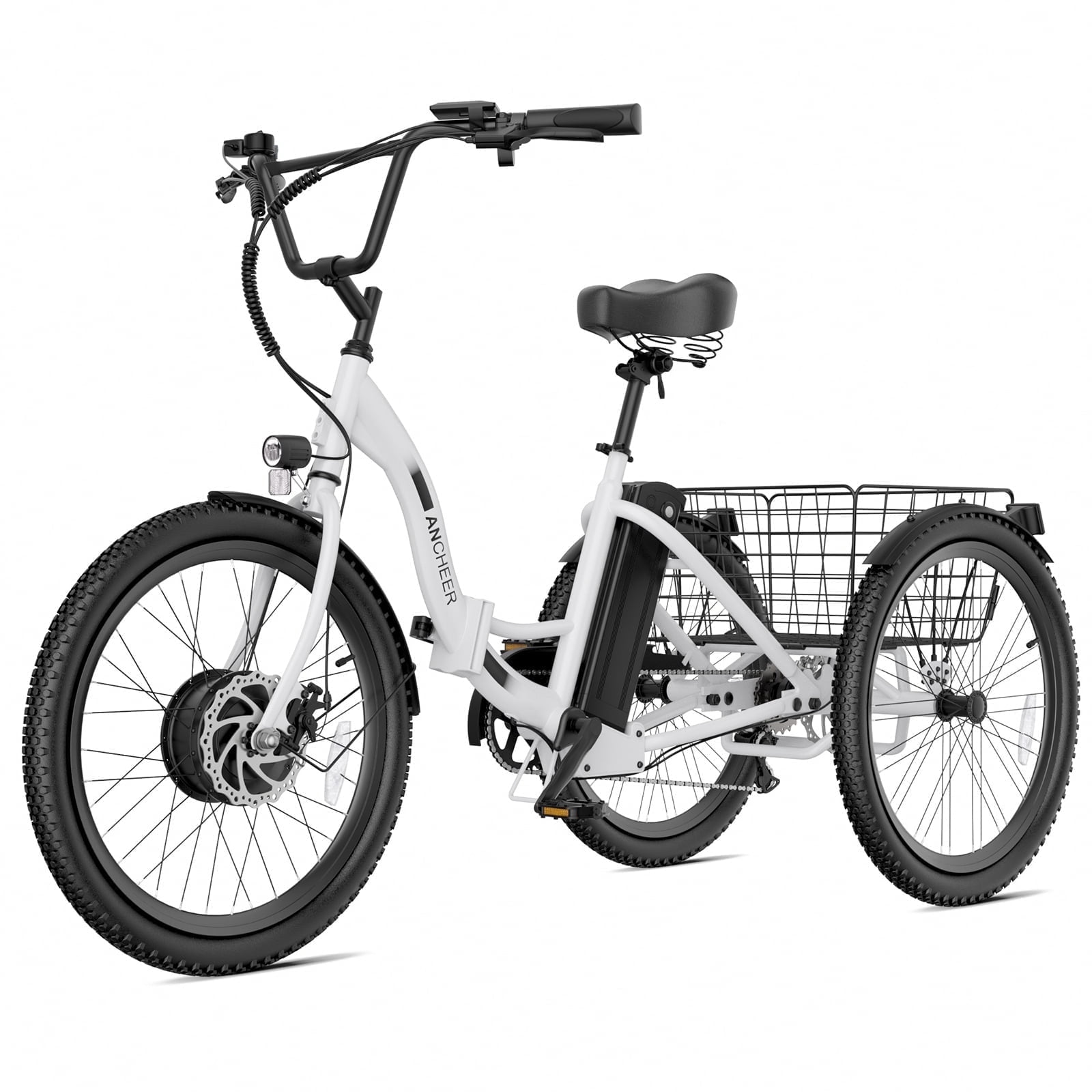 ANCHEER Electric Tricycle for Adults,24" Folding Electric Trike,3 Wheels Electric Bicycle Bikes,350W Step-Thru Etrike with 48V/499Wh Removable Battery,15.5MPH & 55Miles Electric Bike UL2849