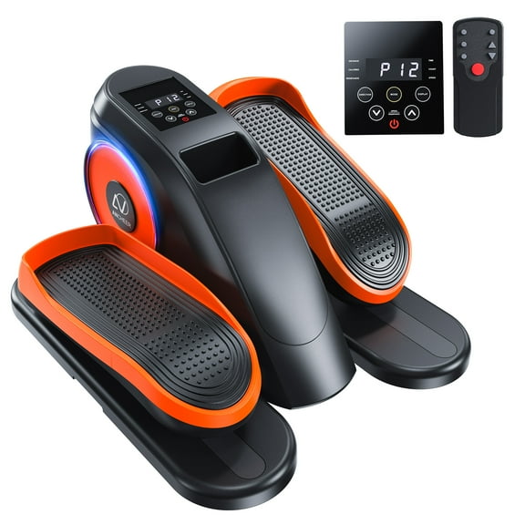 ANCHEER Fitness Under Desk Elliptical Trainer Machine, 12 Level Speed Ellipse Leg Exerciser for Home Seniors, Forward & Backward Direction, Manual and Electric Mode, Seated Elliptical with Remote