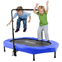 ANCHEER Foldable Trampoline, Mini Rebounder Trampoline with Adjustable Handle, Exercise Trampoline, Parent-Child Kids Twins Trampoline Max Load 220lbs