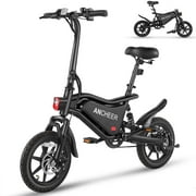 ANCHEER Peak 500W Electric Bike for Adults, Foldable Electric Bikes with 48V 374Wh Battery, 14" Electric Bicycle for Men Women, LCD Digital Display, Cruise Control Ebikes, Dual Suspension Fork UL2849