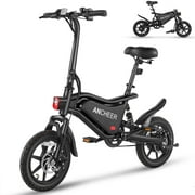 ANCHEER Peak 500W Electric Bike for Adults, Foldable Electric Bikes with 48V 374Wh Battery, 14" Electric Bicycle for Men Women, LCD Digital Display, Cruise Control Ebikes, Dual Suspension Fork UL2849