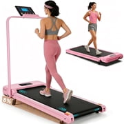 Ancheer 2-in-1 Walking Pad with 8% Manual Incline,2.5HP Under Desk Treadmill for Home Office,Portable Treadmill with Handle 300 lb Capacity