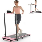 ANCHEER Portable Folding Walking Pad 300lb, 7.5 MPH Under Desk Treadmill with Remote Control & LED Display,2 in 1 Walking Pad Treadmill for Home/Office/Exercise(Pink)