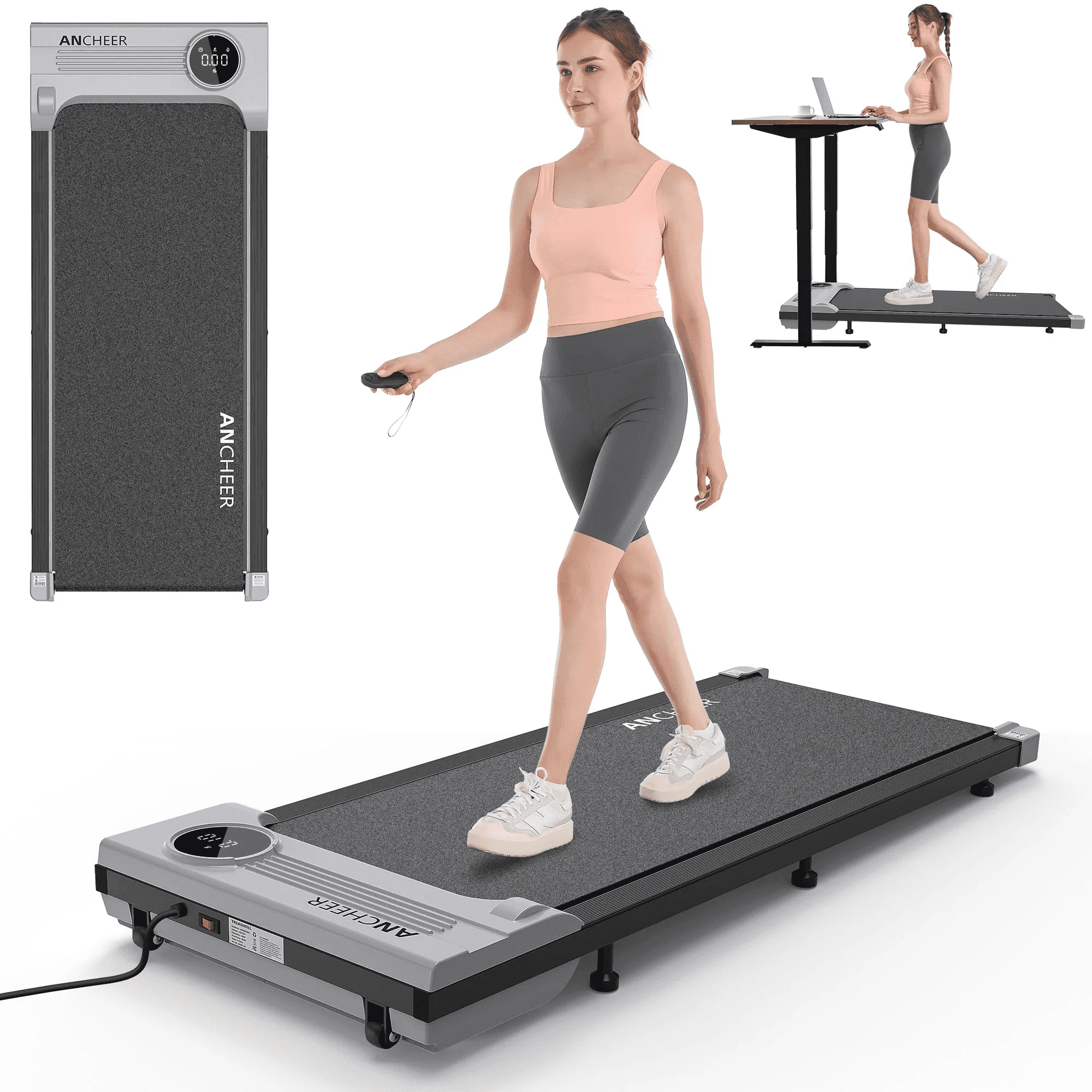 Walking Pad Treadmill&Under Desk Treadmill for Home&Office, Speed Range 0.6~4mph, 300 lbs Weight Capacity