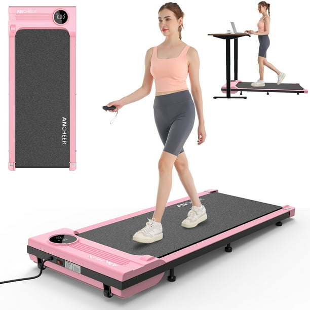 ANCHEER Walking Pad Under Desk Treadmill with Remote Control 2 in 1 Portable Walking Pad Treadmill for Home Office Exercise Pink