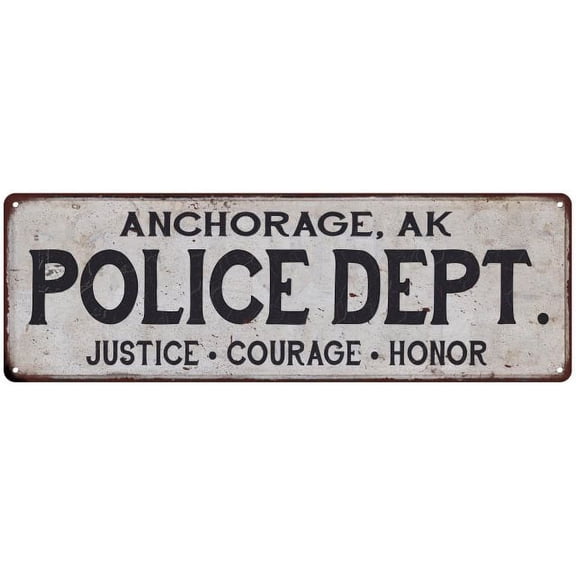 ANCHORAGE, AK POLICE DEPT. Home Decor Metal Sign Gift 6x18 206180012056