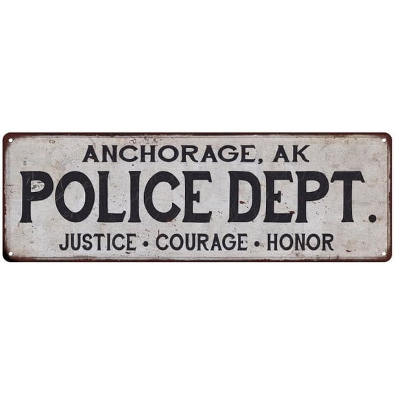 ANCHORAGE, AK POLICE DEPT. Home Decor Metal Sign Gift 8x24 108240012056