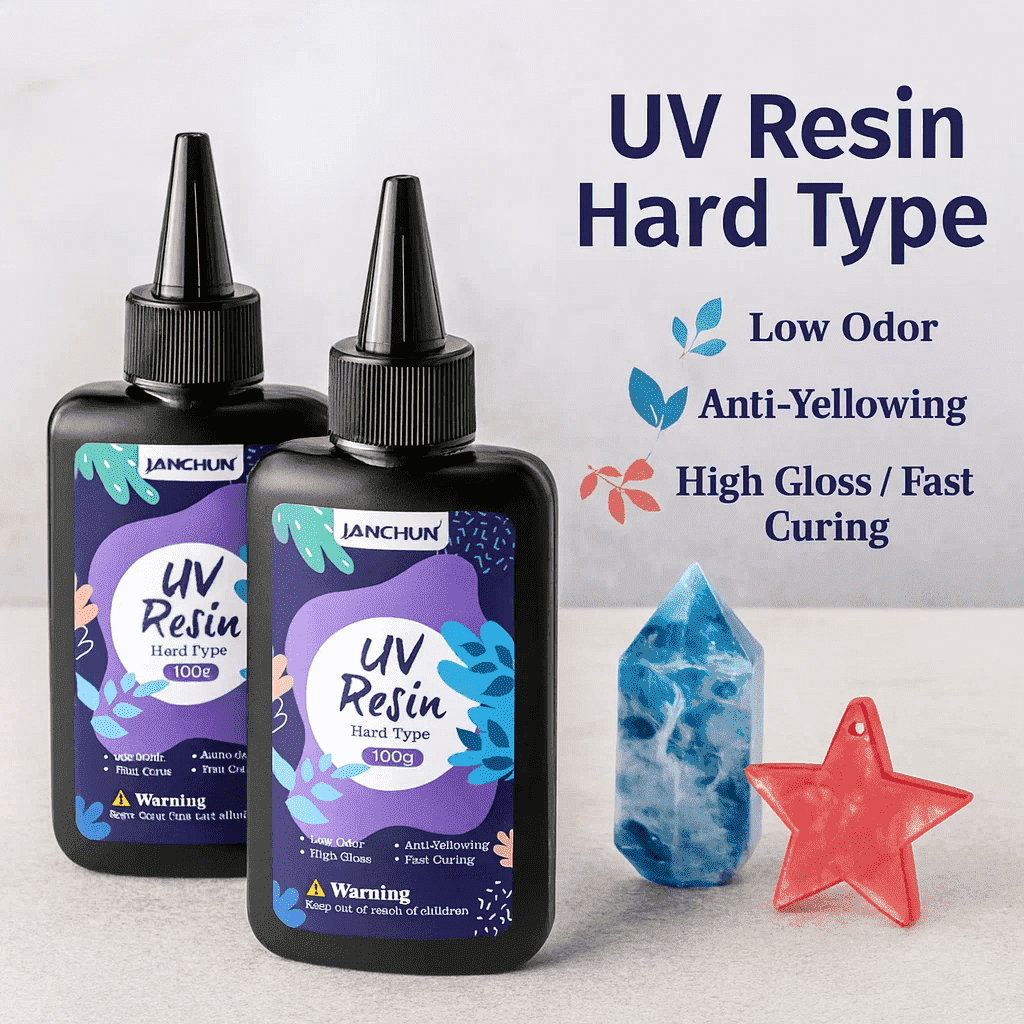 ANCHUN Clear UV Resin Kit - Upgraded 200g Grams UV Resin Glue Hard, Low Odor, Fast Curing, for Molds, Tumbler Crafts, Art And Painting Resin, Jewelry, Casting, DIY Gifts, Concrete-Compatible.