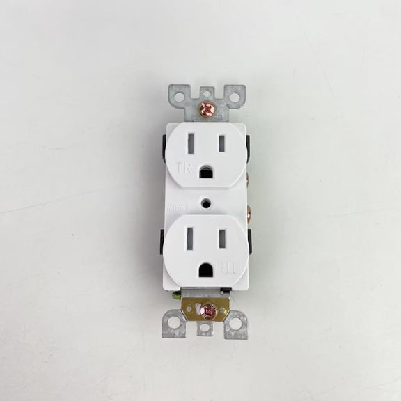ANCIENPWR Electric sockets,Duplex Receptacle Outlet, Residential Grade Electrical Wall Outlet, 15A 125V, Self-Grounding, 2-Pole, 3-Wire, White