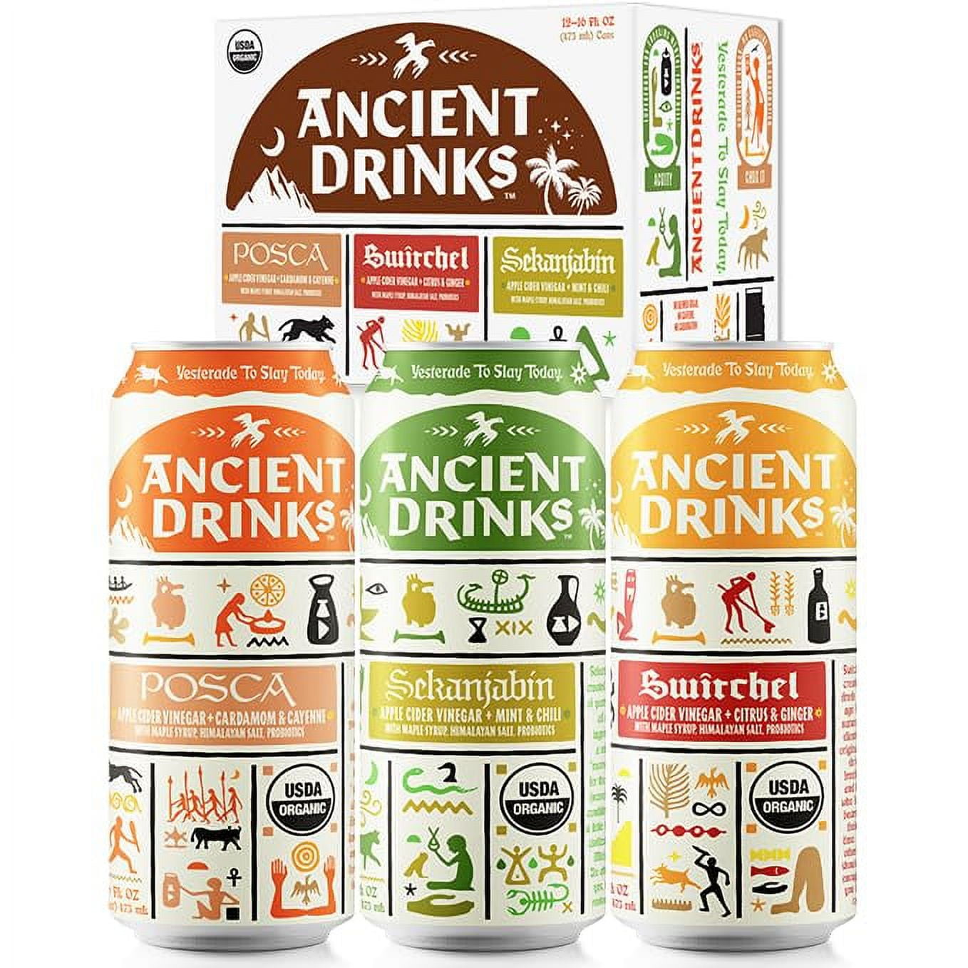 ANCIENT DRINKS Apple Cider Vinegar Beverage with Electrolytes, Vitamins