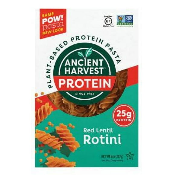 ANCIENT HARVEST: Pow! Pasta Red Lentil Rotini, 8 oz (Pack of 2)