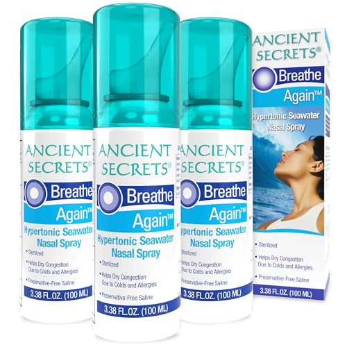 ANCIENT SECRETS Saline Nasal Spray - Breath Again Hypertonic Seawater ...