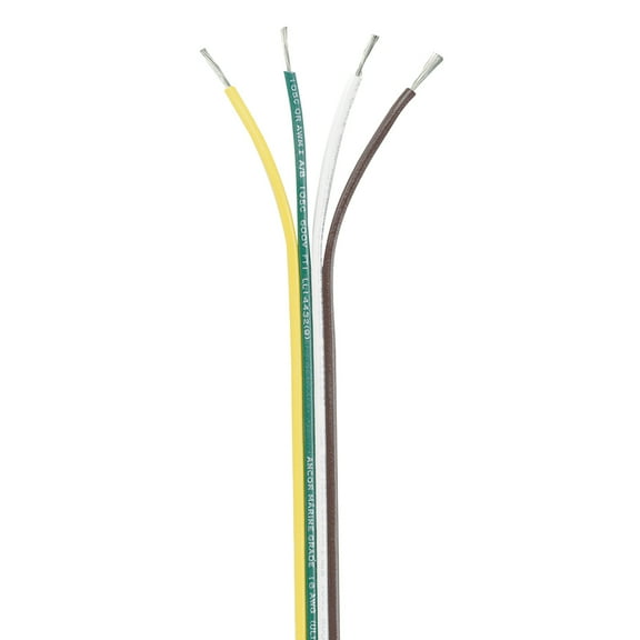 ANCOR 154525 Ribbon Bonded Cable - 16/4 AWG - Brown/Green/White/Yellow - Flat -