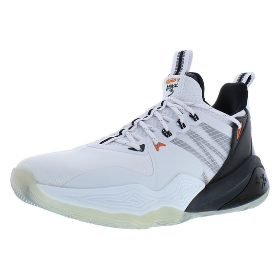 AND1 Attack 3.0 Unisex Shoes Size 10.5, Color: White/Black