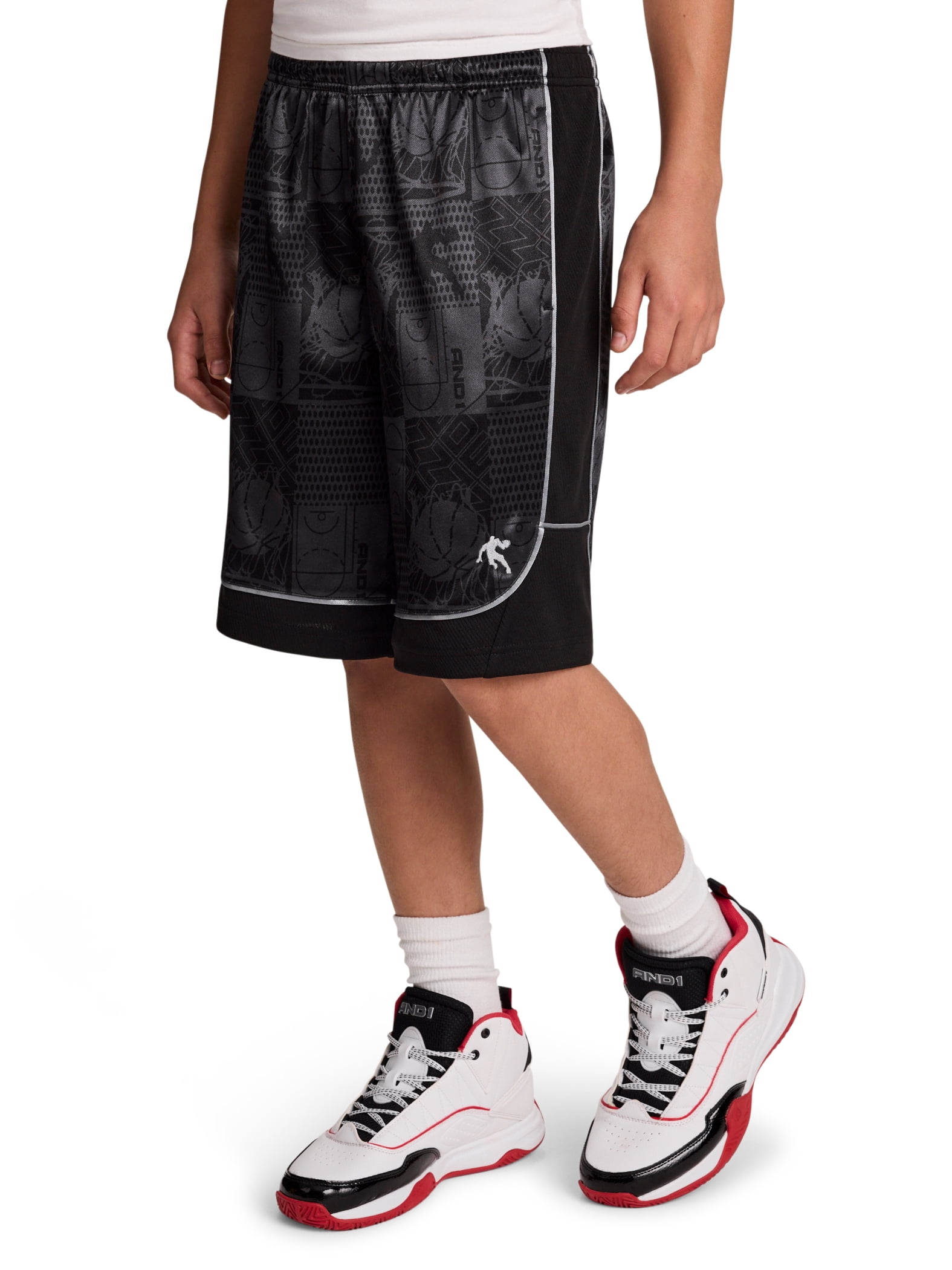 AND1 Boy's All Court Basketball Athletic Shorts, Sizes 4-18