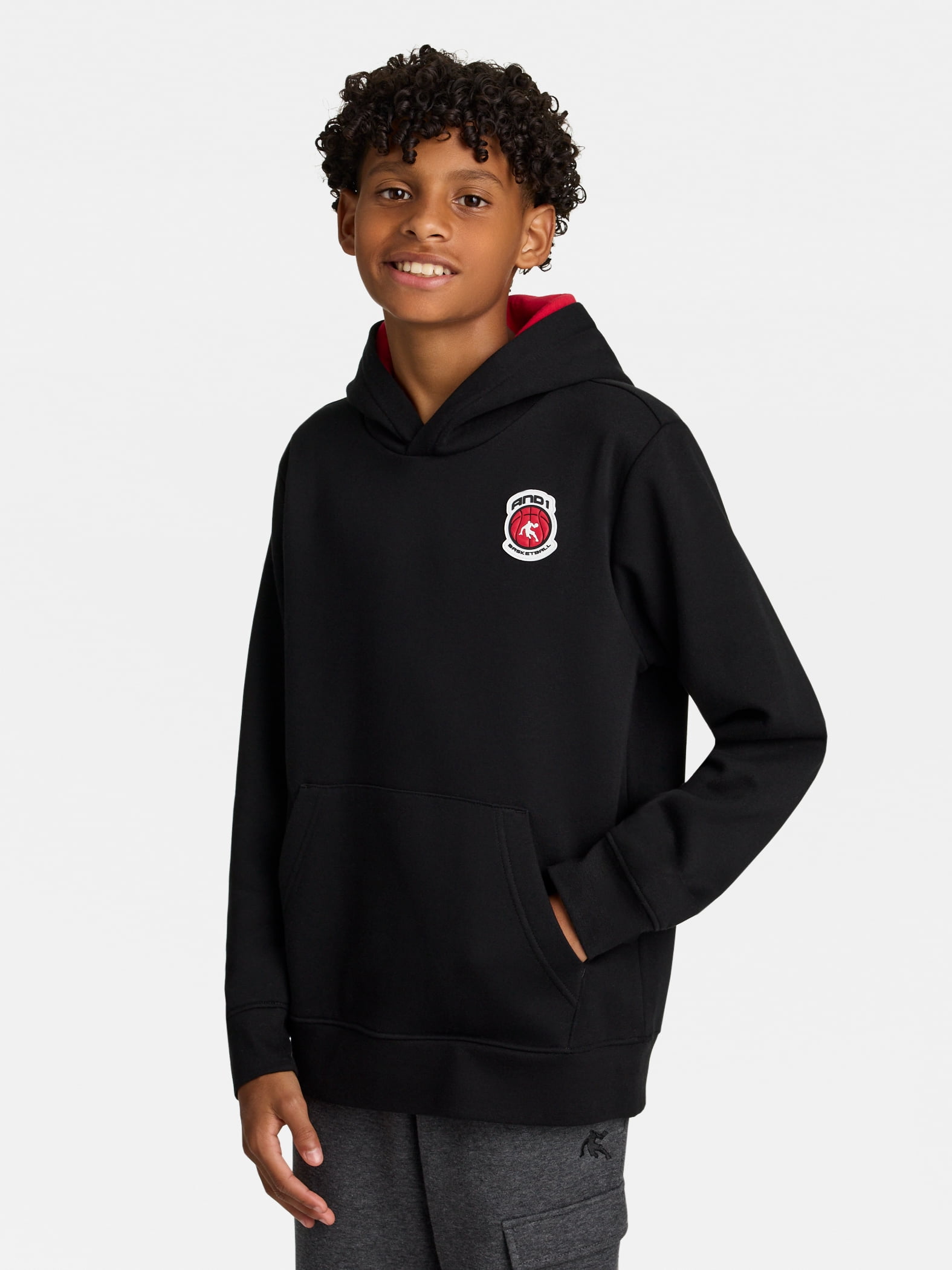 AND1 Boy's Athletic Graphic Fleece Hoodie, Sizes 4-18