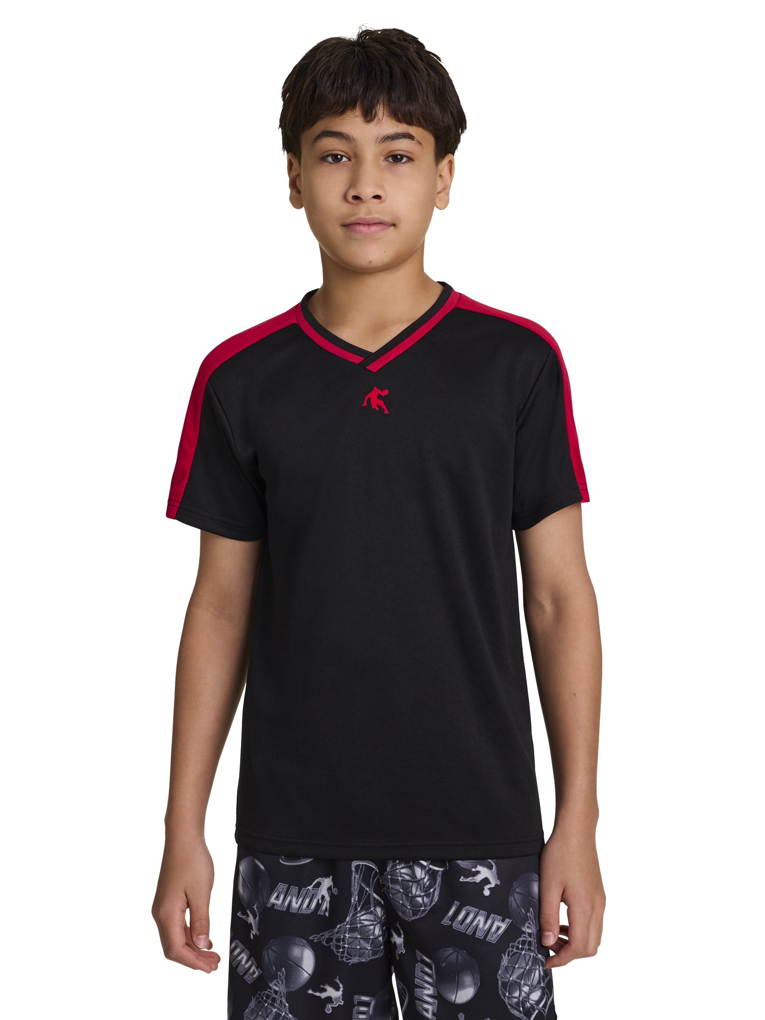 AND1 Boy's Athletic Motion Performance Short Sleeve T-Shirt, Sizes 4-18