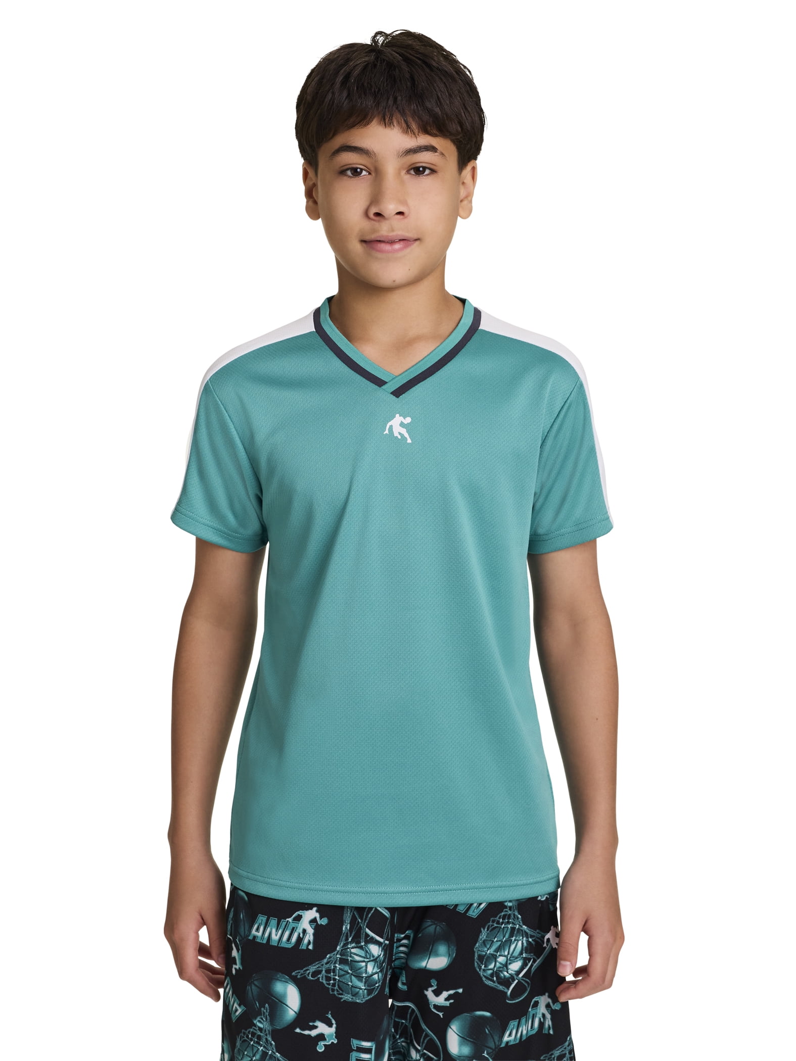 AND1 Boy's Athletic Motion Performance Short Sleeve T-Shirt, Sizes 4-18