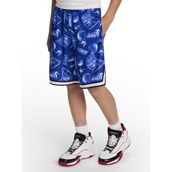 AND1 Boy's Athletic Platinum Short, 7" Inseam, Sizes 4-18