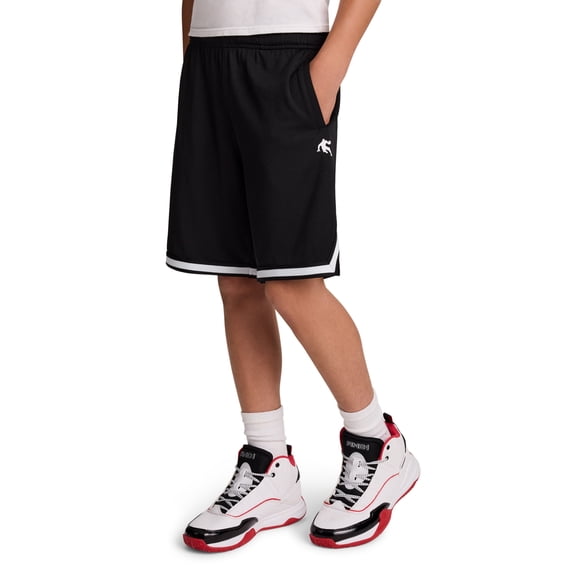 AND1 Boy's Athletic Platinum Short, 8" Inseam, Sizes 4-18