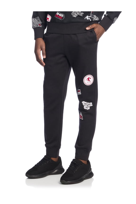 Boy's Athletic Sticker Graphic Fleece Jogger, Sizes 4-18