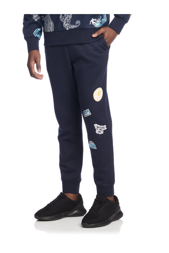 Boy's Athletic Sticker Graphic Fleece Jogger, Sizes 4-18