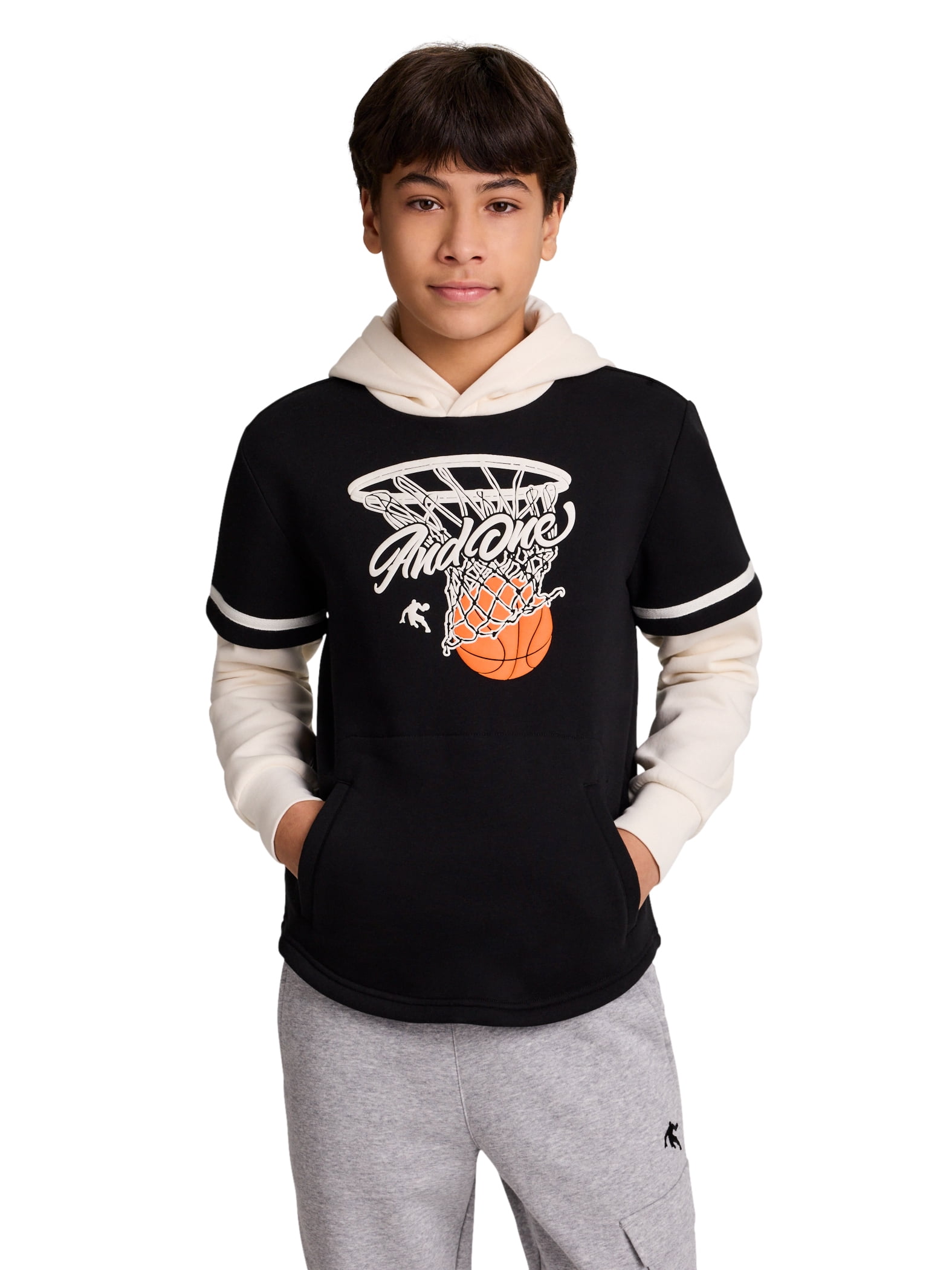 AND1 Boy's Clean Break Fleece Hoodie, Sizes 4-18