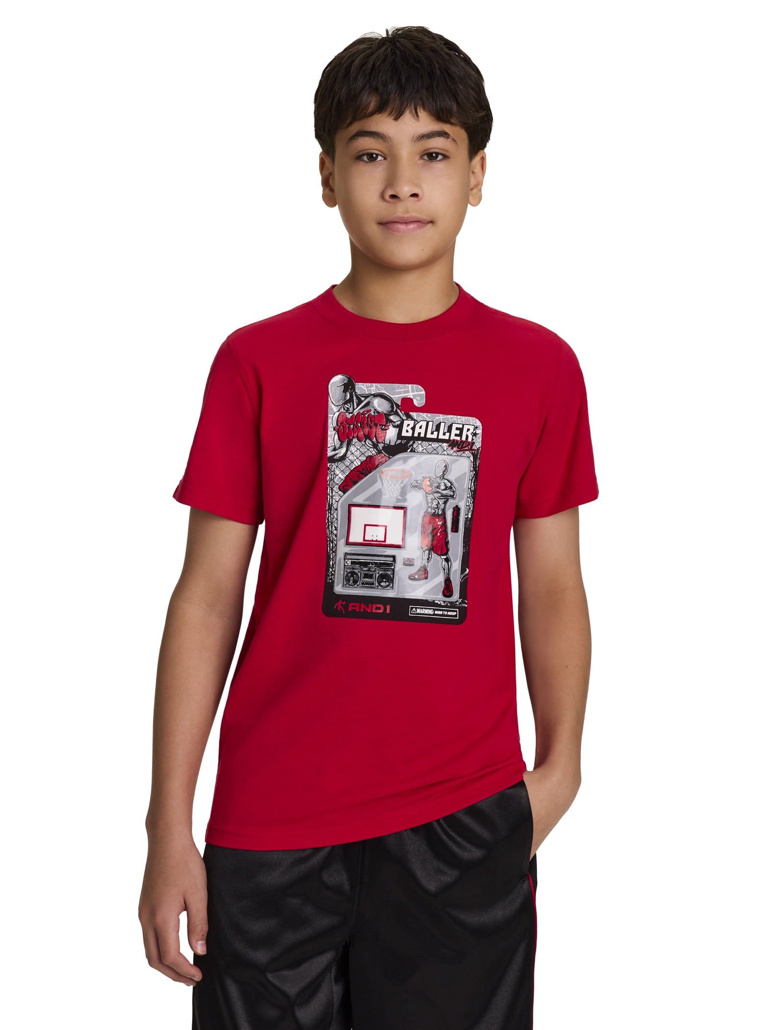 AND1 Boy’s Short Sleeve Graphic T-Shirt, Sizes 4-18