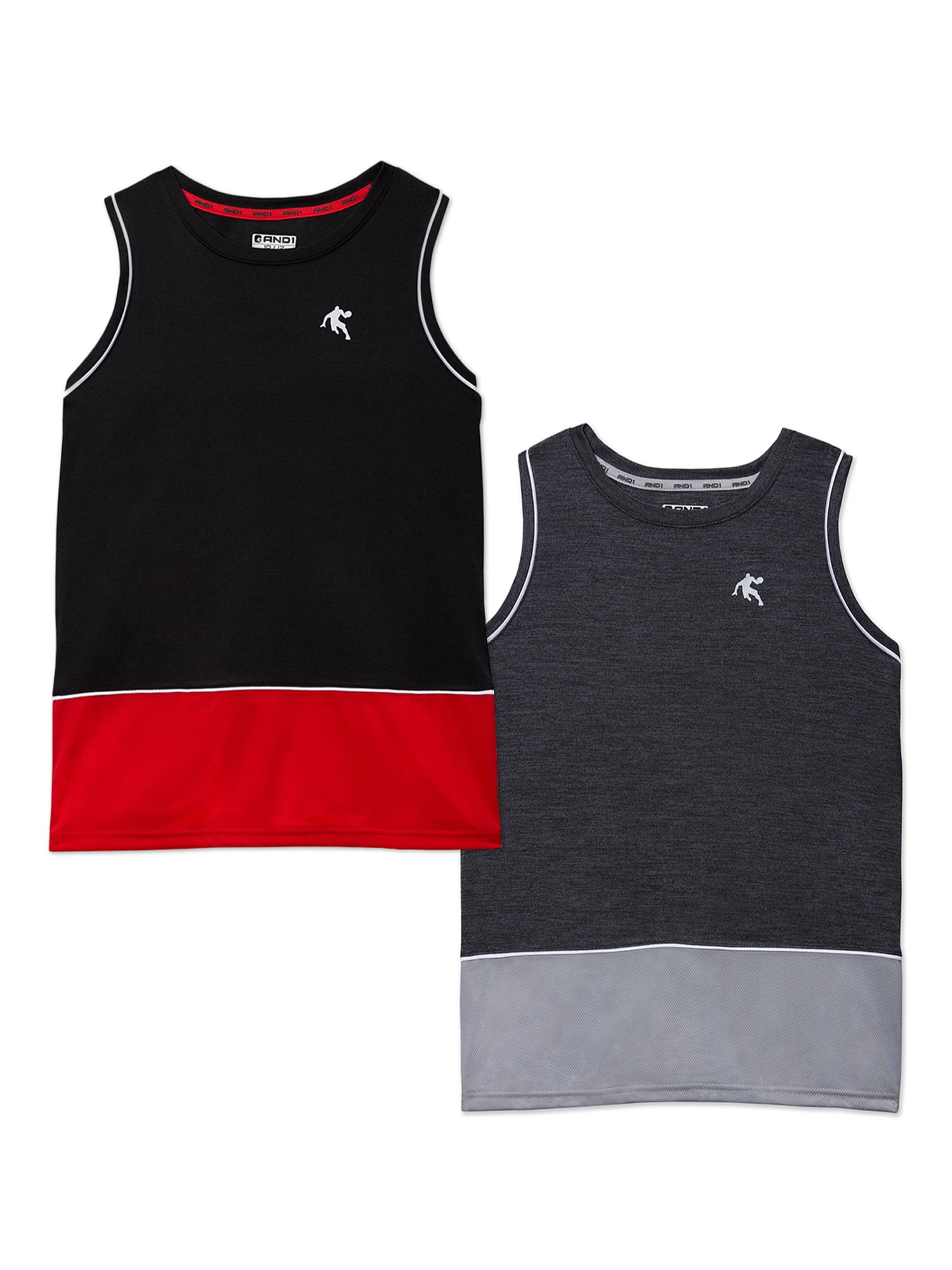 AND1 Boys Basketball Tank Top 2-Pack, Sizes 4-18