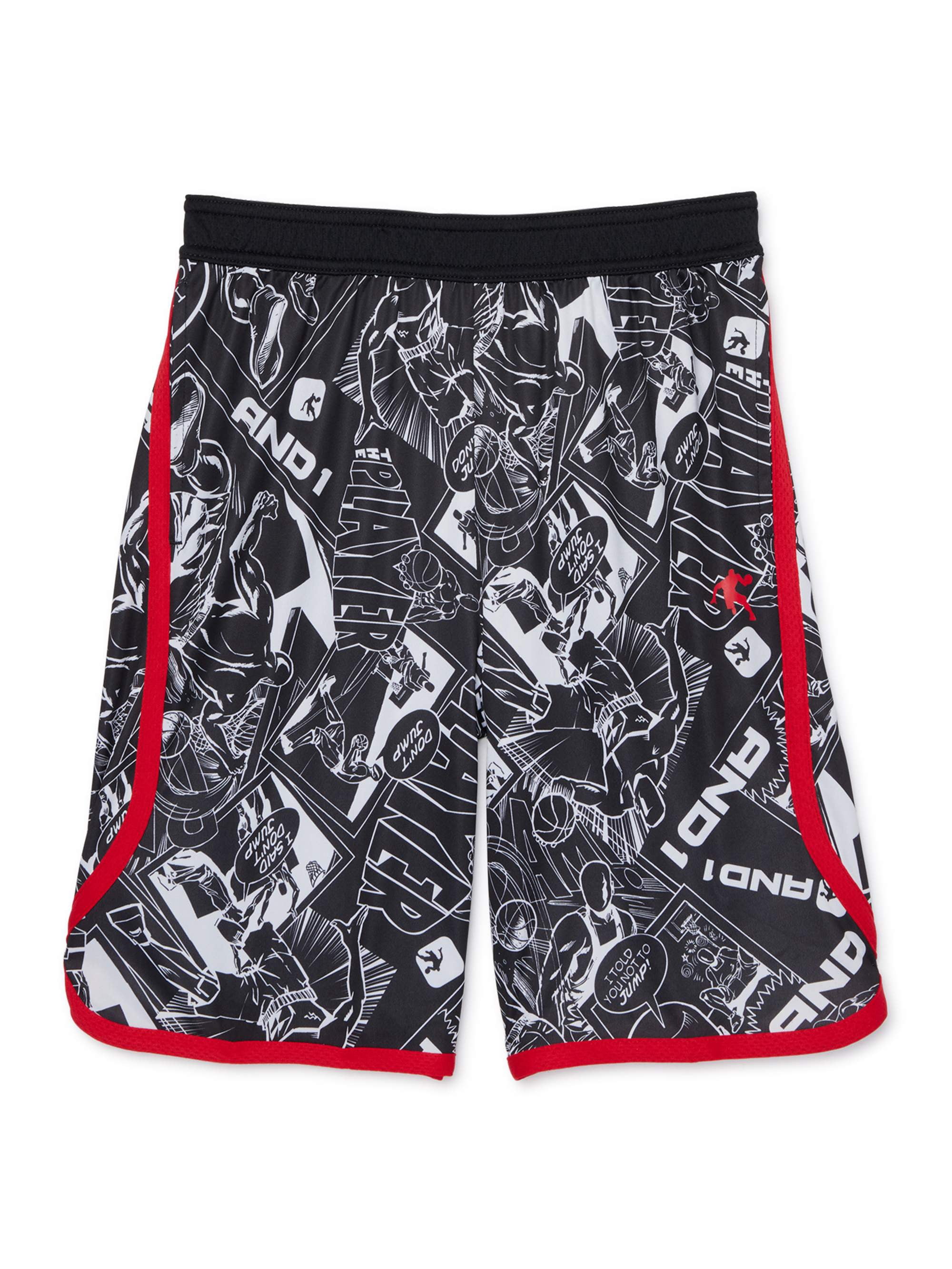 AND1 Boys Comic Graphic Athletic Basketball Shorts, Sizes 4-18
