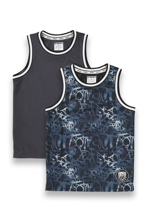 Boys 'Free-Throw' Basketball Jersey 2-Pack Tanks, Sizes 4-18