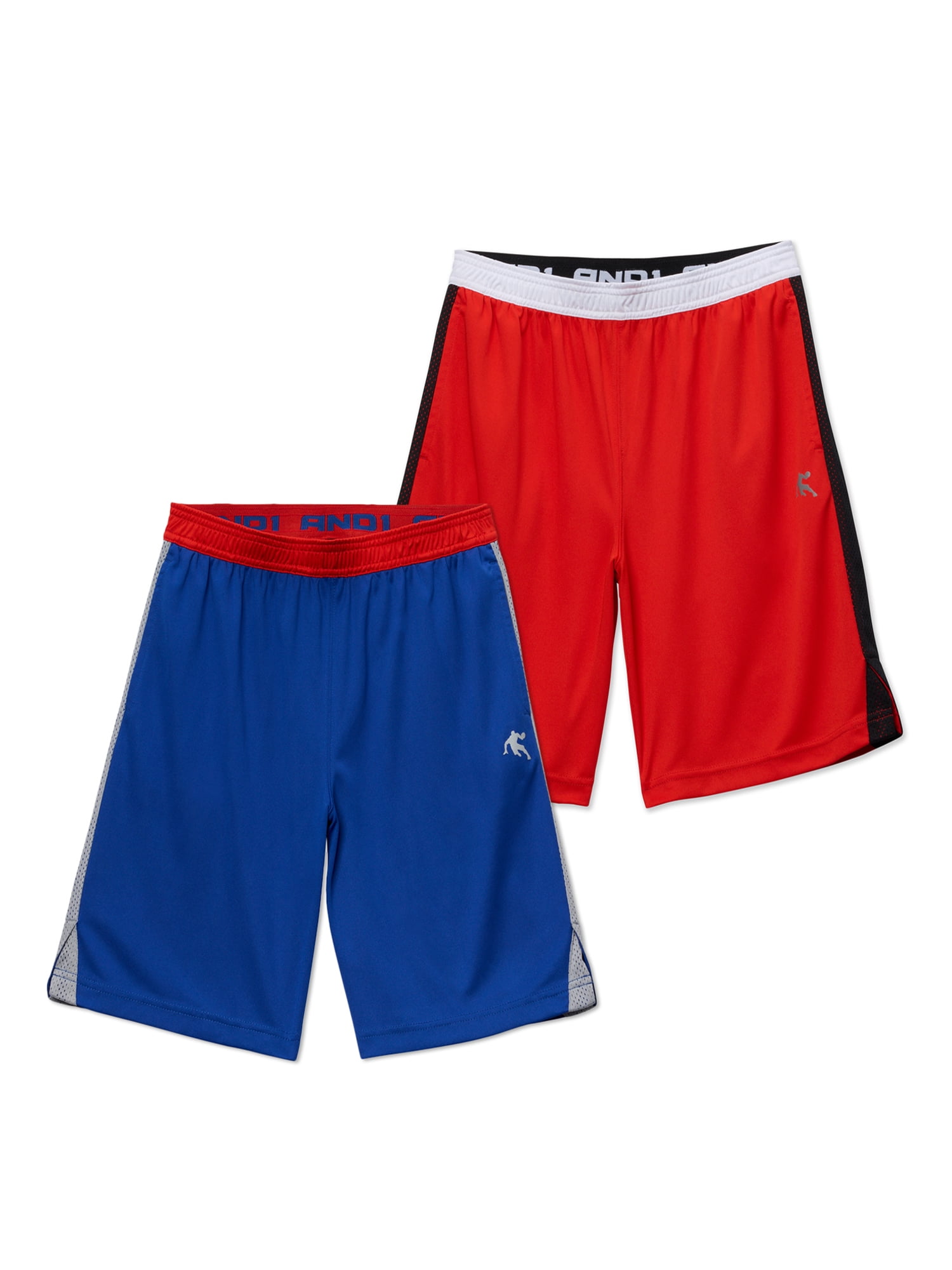 AND1 Boys Mesh Basketball Shorts 2-Pack, Sizes 4-18 