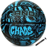 AND1 Chaos Basketball: Size 7 (29.5") Rubber, Deep Channel, Made for Indoor Outdoor Basketball Games