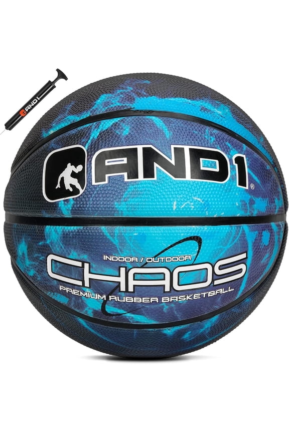 Chaos Basketball: Size 7 (29.5") Rubber, Deep Channel, Made for Indoor Outdoor Basketball Games, Pump Included