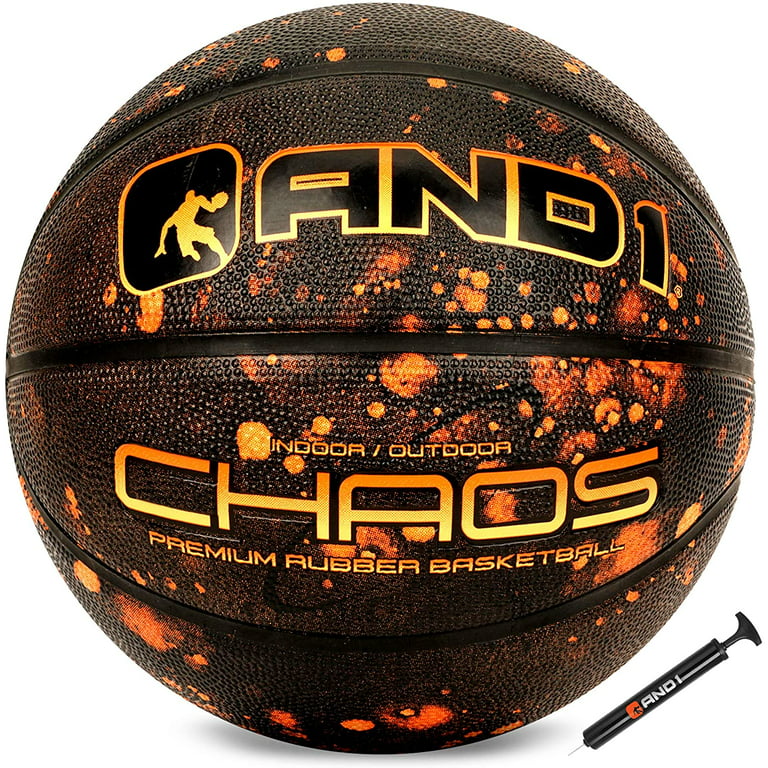 AND1 Chaos Rubber Basketball & Pump, Meteorite Space, 29.5