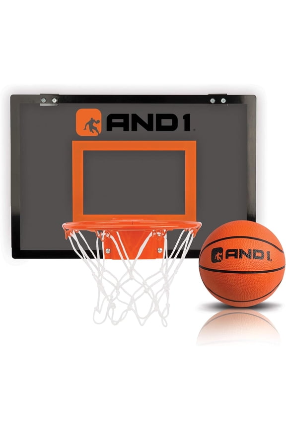 Over the Door Mini Basketball Hoop Set, 18"x12" Shatterproof Backboard, 1 Mini Basketball, No Tools Indoor Use