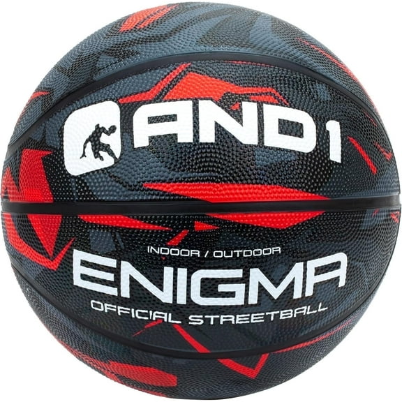 AND1 Enigma Rubber Basketball: Size 7 (29.5") Deep Channel Construction, for Indoor/Outdoor Use