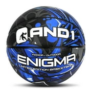 AND1 Enigma Indoor/Outdoor Youth Premium Rubber Streetball, Blue and Black, 27.5"