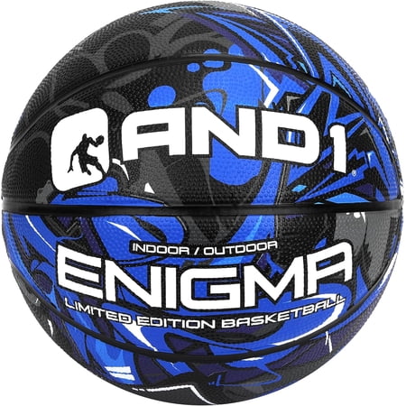 AND1 Enigma Youth Rubber Basketball, Size 5 (27.5 inch) Deep Channel Construction, for Indoor/Outdoor Use