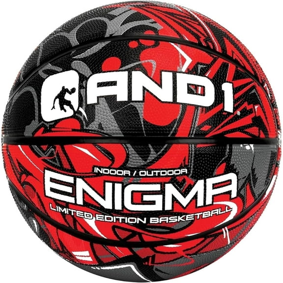 AND1 Enigma Rubber Basketball: Size 7 (29.5") Deep Channel Construction, for Indoor/Outdoor Use