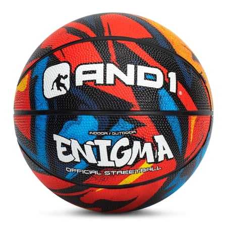 AND1 Enigma Size 3 Mini Basketball, Durable Rubber, Indoor/Outdoor, High-Contrast Design