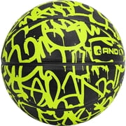 AND1 Fantom Classic Graffiti Rubber Basketball, Size 5 (27.5"), Indoor/Outdoor, Deep Channel Construction, Vibrant Colors