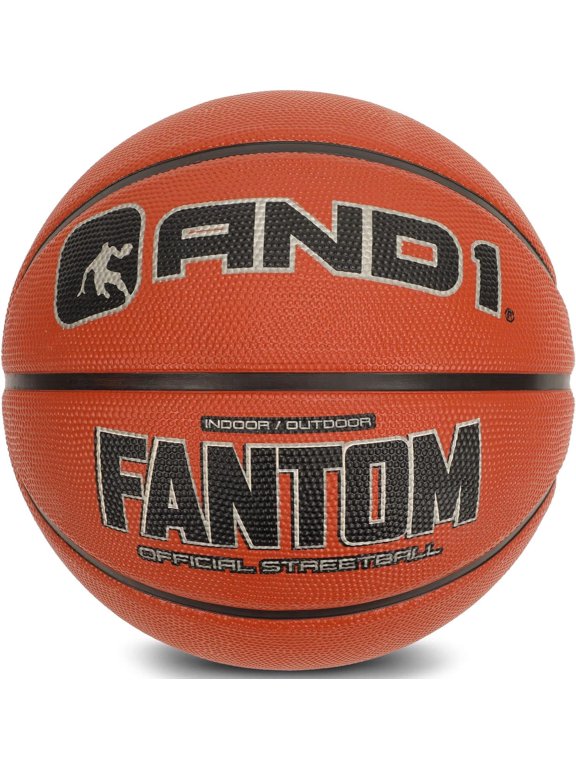 Fantom Classic Rubber Basketball, Size 7 (29.5"), Indoor/Outdoor, Deep Channel Construction, Vibrant Colors
