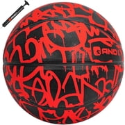AND1 Fantom Graffiti Rubber Basketball, Size 7 (29.5"), Deep Channel Construction, Indoor/Outdoor Use
