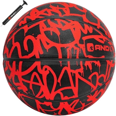 AND1 Fantom Graffiti Rubber Basketball, Size 7 (29.5"), Deep Channel Construction, Indoor/Outdoor Use