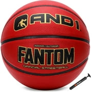 AND1 Fantom Rubber Basketball: Official Regulation Size 7 (29.5 inches), Deep Channel Construction